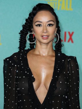 Model Draya Michele 13 Ekim 2021 'de Los Angeles, Kaliforniya, ABD' de bulunan Shrine Auditorium ve Expo Hall 'da düzenlenen Netflix' in 