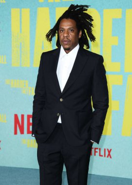 Rapper/producer Jay-Z (Shawn Corey Carter) arrives at the Los Angeles Premiere Of Netflix's 'The Harder They Fall' held at the Shrine Auditorium and Expo Hall on October 13, 2021 in Los Angeles, California, United States