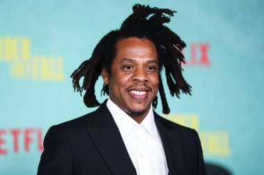 Rapper/producer Jay-Z (Shawn Corey Carter) arrives at the Los Angeles Premiere Of Netflix's 'The Harder They Fall' held at the Shrine Auditorium and Expo Hall on October 13, 2021 in Los Angeles, California, United States