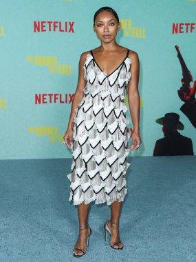 Aktris Logan Browning 13 Ekim 2021 'de Los Angeles, Kaliforniya, ABD' de bulunan Shrine Auditorium ve Expo Hall 'da düzenlenen Netflix' in 
