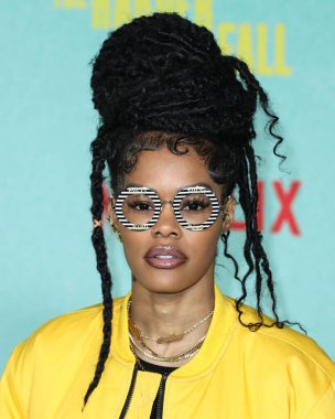 Şarkıcı-söz yazarı Teyana Taylor, 13 Ekim 2021 'de Los Angeles, Kaliforniya, ABD' de bulunan Shrine Auditorium ve Expo Hall 'da düzenlenen Netflix' in 