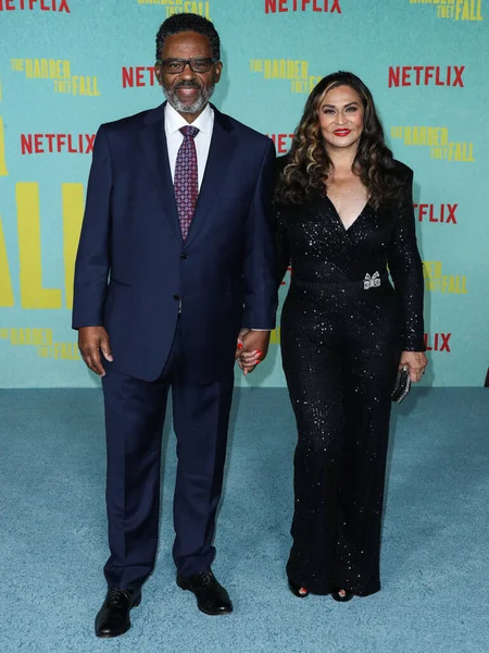 Ator Richard Lee Lawson Esposa Empresária Tina Knowles Lawson Chegam — Fotografia de Stock