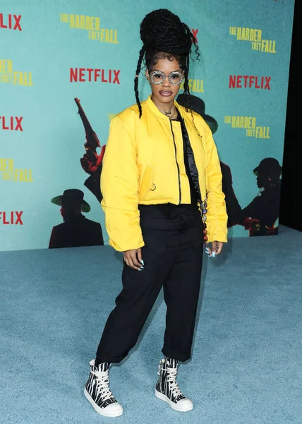 Cantautrice Teyana Taylor Arriva Alla Premiere Los Angeles Harder Fall — Foto Stock