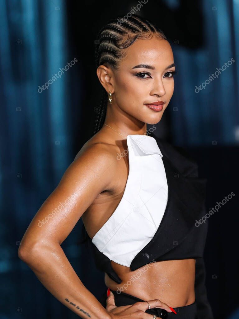 La actriz Karrueche Tran llega al estreno en Los Ángeles de 'The Harder