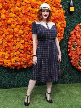 Aktris Christina Hendricks, 2 Ekim 2021 'de ABD' nin Los Angeles eyaletindeki Pacific Palisades, Los Angeles, Kaliforniya eyaletindeki Will Rogers Eyalet Parkı 'nda düzenlenen Veuve Clicquot Polo Classic Los Angeles 2021' e geldi..