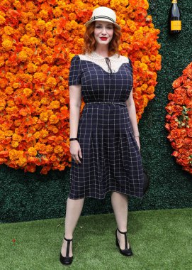 Aktris Christina Hendricks, 2 Ekim 2021 'de ABD' nin Los Angeles eyaletindeki Pacific Palisades, Los Angeles, Kaliforniya eyaletindeki Will Rogers Eyalet Parkı 'nda düzenlenen Veuve Clicquot Polo Classic Los Angeles 2021' e geldi.. 