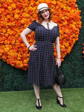 Aktris Christina Hendricks, 2 Ekim 2021 'de ABD' nin Los Angeles eyaletindeki Pacific Palisades, Los Angeles, Kaliforniya eyaletindeki Will Rogers Eyalet Parkı 'nda düzenlenen Veuve Clicquot Polo Classic Los Angeles 2021' e geldi.. 