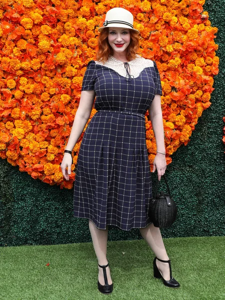 Aktris Christina Hendricks, 2 Ekim 2021 'de ABD' nin Los Angeles eyaletindeki Pacific Palisades, Los Angeles, Kaliforniya eyaletindeki Will Rogers Eyalet Parkı 'nda düzenlenen Veuve Clicquot Polo Classic Los Angeles 2021' e geldi.. 