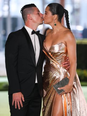 Andre L III ve kız arkadaşı / mankeni Adriana Lima, 25 Eylül 2021 'de Los Angeles, Kaliforniya, ABD' de bulunan Akademi Film Müzesi 'nin açılış galasına Nicolas Jebran elbisesi giyerek geldi.. 