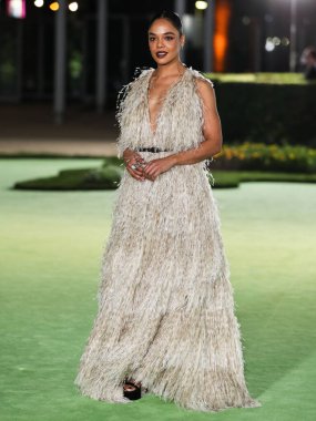 Dior elbisesi giyen aktris Tessa Thompson, 25 Eylül 2021 'de ABD' nin Kaliforniya eyaletinin Los Angeles kentinde bulunan Akademi Sinema Filmleri Müzesi 'nin açılış galasına geldi.. 