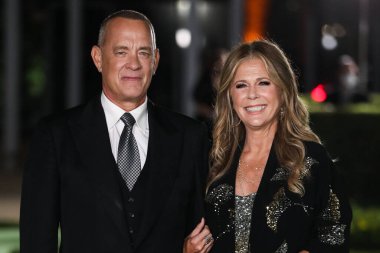 Aktör Tom Hanks ve eşi Rita Wilson, 25 Eylül 2021 'de ABD' nin Kaliforniya eyaletinin Los Angeles kentinde bulunan Akademi Film Müzesi 'nin açılış galasına geldiler.