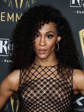 Aktris Mj Rodriguez (Michaela Antonia Ja Rodriguez), 17 Eylül 2021 'de Los Angeles, Kaliforniya, ABD' de düzenlenen The Academy of Television Arts and Sciences 'da düzenlenen 73. Emmy Ödüllü Adayları Töreni' ne geldi..