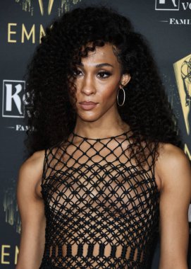 Aktris Mj Rodriguez (Michaela Antonia Ja Rodriguez), 17 Eylül 2021 'de Los Angeles, Kaliforniya, ABD' de düzenlenen The Academy of Television Arts and Sciences 'da düzenlenen 73. Emmy Ödüllü Adayları Töreni' ne geldi..