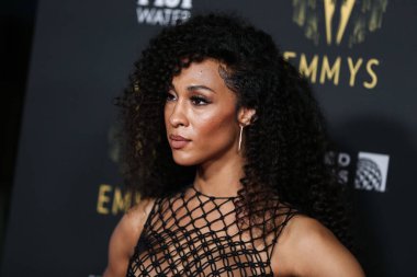 Aktris Mj Rodriguez (Michaela Antonia Ja Rodriguez), 17 Eylül 2021 'de Los Angeles, Kaliforniya, ABD' de düzenlenen The Academy of Television Arts and Sciences 'da düzenlenen 73. Emmy Ödüllü Adayları Töreni' ne geldi..