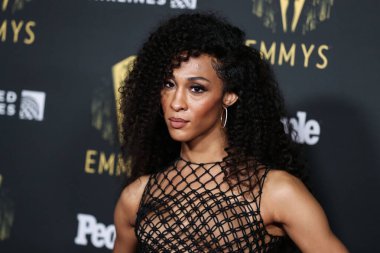 Aktris Mj Rodriguez (Michaela Antonia Ja Rodriguez), 17 Eylül 2021 'de Los Angeles, Kaliforniya, ABD' de düzenlenen The Academy of Television Arts and Sciences 'da düzenlenen 73. Emmy Ödüllü Adayları Töreni' ne geldi..