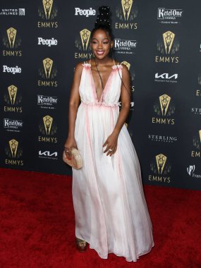 Aktris Thuso Mbedu, 17 Eylül 2021 'de Kuzey Hollywood, Los Angeles, Kaliforniya, ABD' de düzenlenen The Academy of Television Arts and Sciences 'ta düzenlenen 73. Emmy Ödülü adaylarını onurlandırmak için Televizyon Akademisi' nin resepsiyonuna geldi..