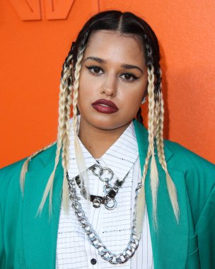 Rapçi / model Tommy Genesis, 16 Eylül 2021 'de Beverly Hills, Los Angeles, Kaliforniya' da düzenlenen MARCELL VON BERLIN İlkbahar / Yaz 2021 Runway Show 'a geldi..