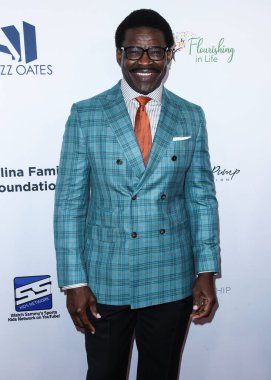 Amerikalı spor yorumcusu Michael Irvin, 20 Ağustos 2021 'de Beverly Hilton Oteli' nde düzenlenen 21. Geleneksel Harold ve Carole Pompa Vakfı Galasına geldi..