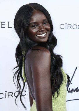 Model Duckie Thot, 15 Ağustos 2021 'de Los Angeles, Kaliforniya' da düzenlenen Lionne Sonbahar / Kış Moda Şovu 'na geliyor..