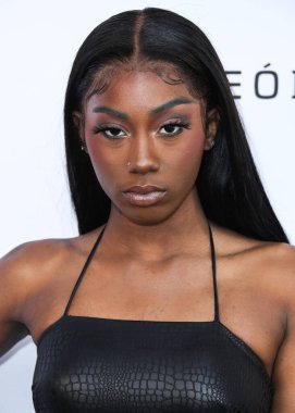 Rapçi Flo Milli (Tamia Monique Carter), 15 Ağustos 2021 'de Los Angeles, Kaliforniya, ABD' de düzenlenen Lionne Fall / Winter 2021 Moda Gösterisi 'ne geldi..