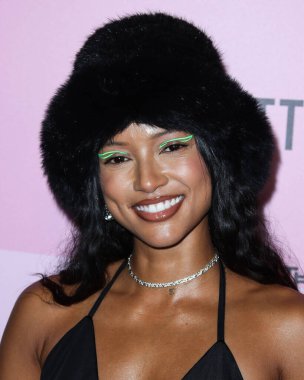 Aktris Karrueche Tran, Teyana Taylor 'ın sunduğu PrettyLittleThing Madhouse' a 3 Temmuz 2021 'de Los Angeles, Kaliforniya, ABD' de WISDOME Los Angeles 'ta geldi..