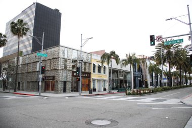 BVLGARI (Bulgari) Beverly Hills Rodeo Drive mağazası 31 Mart 2020 'de Beverly Hills, Los Angeles, Kaliforniya, ABD' de. Los Angeles turizm ve eğlence sektörleri Coronavirus COVID-19 salgını nedeniyle geçici olarak kapatıldı
