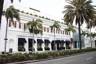 Ralph Lauren Beverly Hills Rodeo Drive 'ın 31 Mart 2020' de Beverly Hills, Los Angeles, Kaliforniya 'daki manzarası. Los Angeles turizm ve eğlence sektörleri Coronavirus COVID-19 salgını nedeniyle geçici olarak kapatıldı