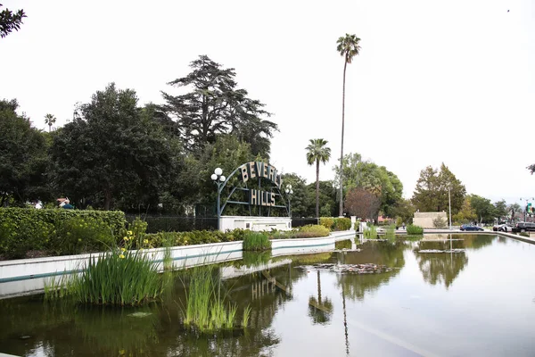 Una Vista Del Beverly Hills Sign Beverly Gardens Park 9390 — Foto Stock
