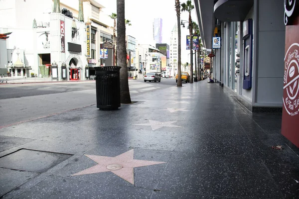 Pohled Hollywood Blvd Walk Fame Března 2020 Hollywoodu Los Angeles — Stock fotografie