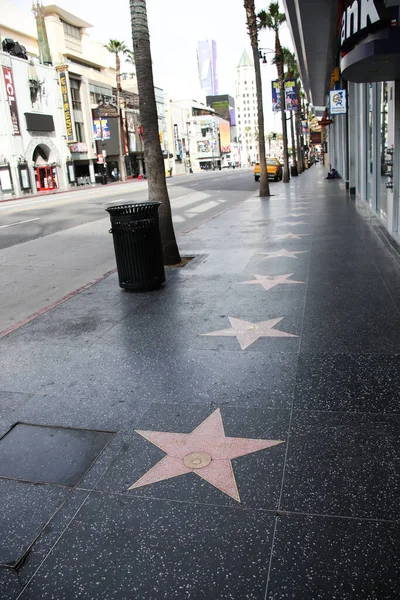 Hollywood Blvd Walk Fame Látképe 2020 Március Hollywoodban Los Angelesben — Stock Fotó