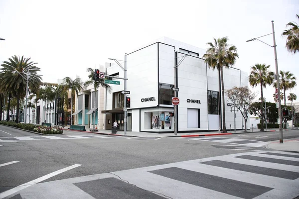 Widok Sklep Chanel Beverly Hills Rodeo Drive Marca 2020 Beverly — Zdjęcie stockowe