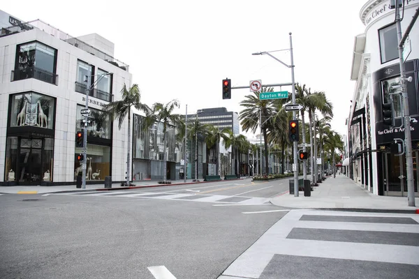Une Vue Rodeo Drive Mars 2020 Beverly Hills Los Angeles — Photo