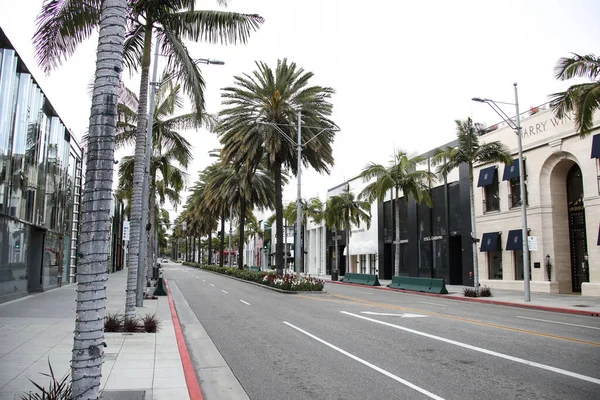 Вид Rodeo Drive Відбувся Березня 2020 Року Беверлі Гіллз Лос — стокове фото