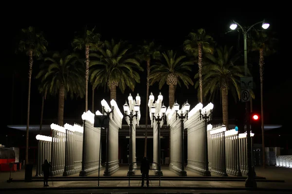 Yttre Urban Light Gatlyktor Installation Utanför Los Angeles County Museum — Stockfoto