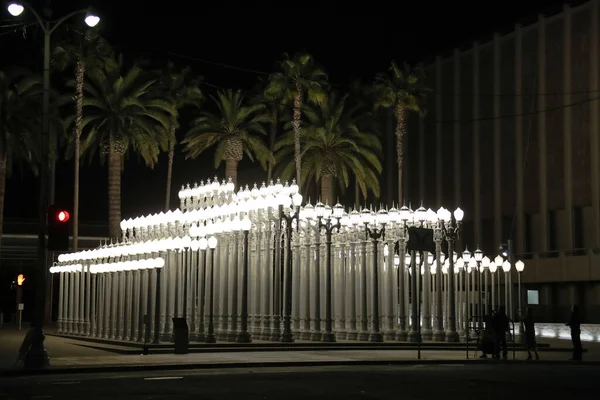 Widok Zewnątrz Instalację Lamp Ulicznych Urban Light Poza Los Angeles — Zdjęcie stockowe