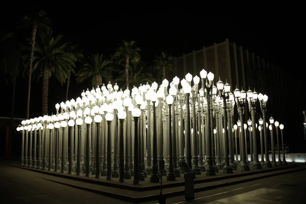 Widok Zewnątrz Instalację Lamp Ulicznych Urban Light Poza Los Angeles — Zdjęcie stockowe