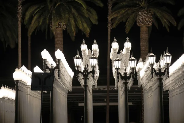 Widok Zewnątrz Instalację Lamp Ulicznych Urban Light Poza Los Angeles — Zdjęcie stockowe