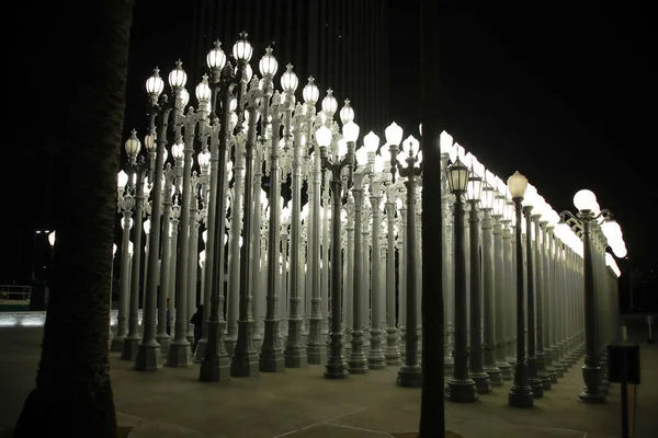 Widok Zewnątrz Instalację Lamp Ulicznych Urban Light Poza Los Angeles — Zdjęcie stockowe