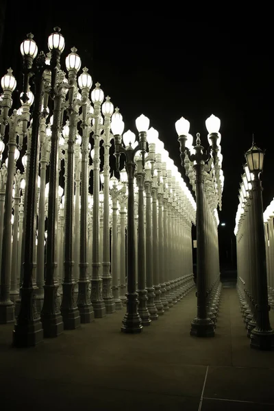 Widok Zewnątrz Instalację Lamp Ulicznych Urban Light Poza Los Angeles — Zdjęcie stockowe