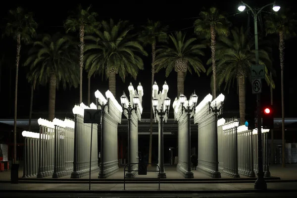 Widok Zewnątrz Instalację Lamp Ulicznych Urban Light Poza Los Angeles — Zdjęcie stockowe