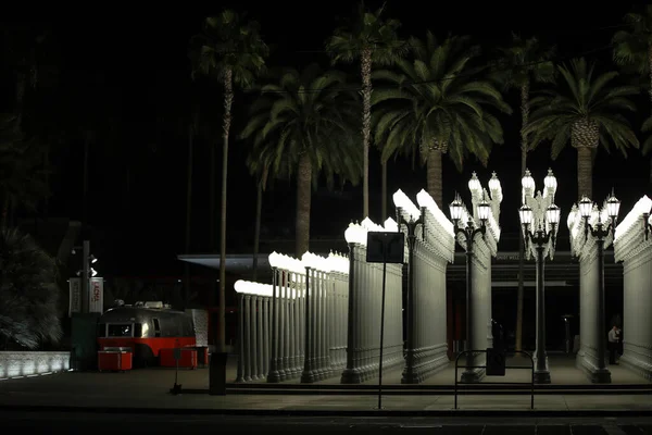 Widok Zewnątrz Instalację Lamp Ulicznych Urban Light Poza Los Angeles — Zdjęcie stockowe