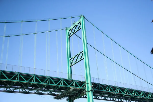 Utsikt Över Vincent Thomas Bridge Hamnen Los Angeles För Att — Stockfoto