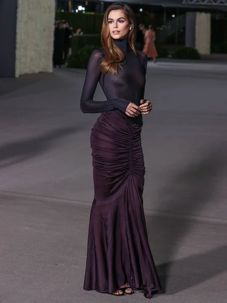 Kaia Jordan Gerber Arrive Gala Annuel Academy Museum Motion Pictures — Photo