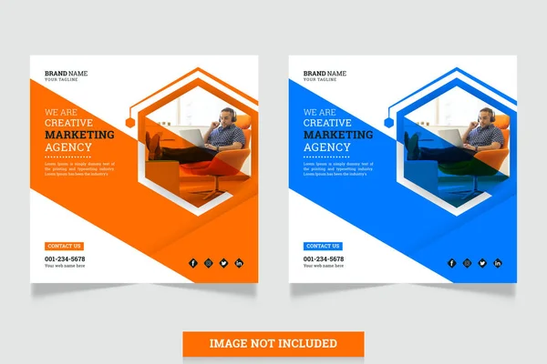 Digital marketing agency and corporate social media post banner design template 