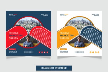 Digital marketing social media and instagram post design template 