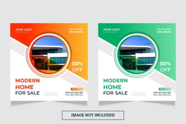 Emlak ajansı sosyal medya tasarım şablonu 