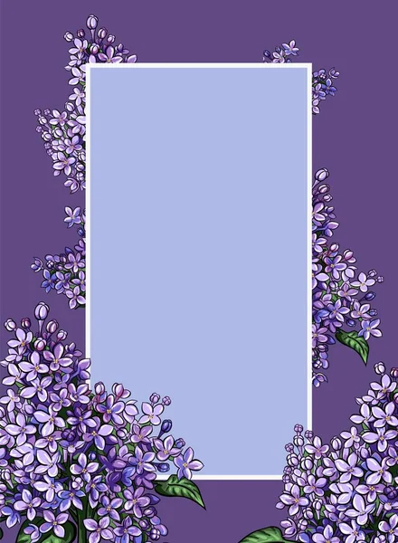 Lilac Flower Frame Vector Illustration Eps — Stockvector