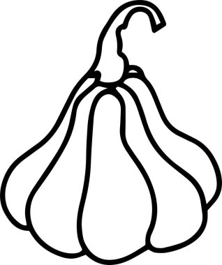 Pumpkin Vector, Clip Art, Black and White