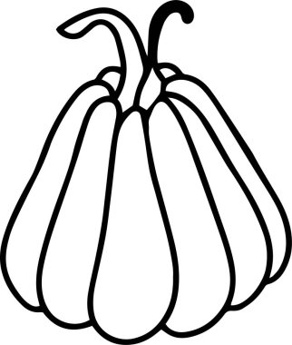 Pumpkin Vector, Clip Art, Black and White