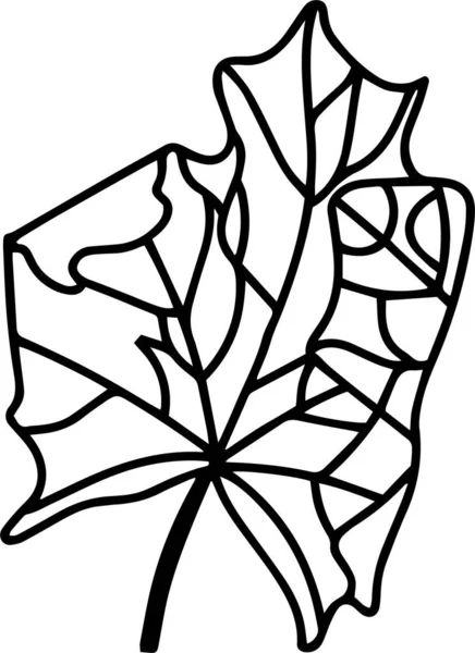 Autumn Leaves Vector Clip Art Black White — Wektor stockowy